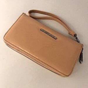 BCB Generation Allison Wallet Peach Patent Leather Wristlet Zip Around Organizer